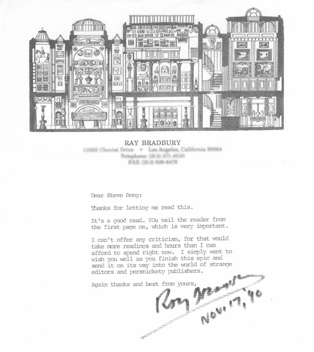 Letter from Ray Bradbury